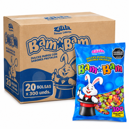 BULTO COMPLETO Dulce Bam Bam x 300 unidades x 20 Paquetes